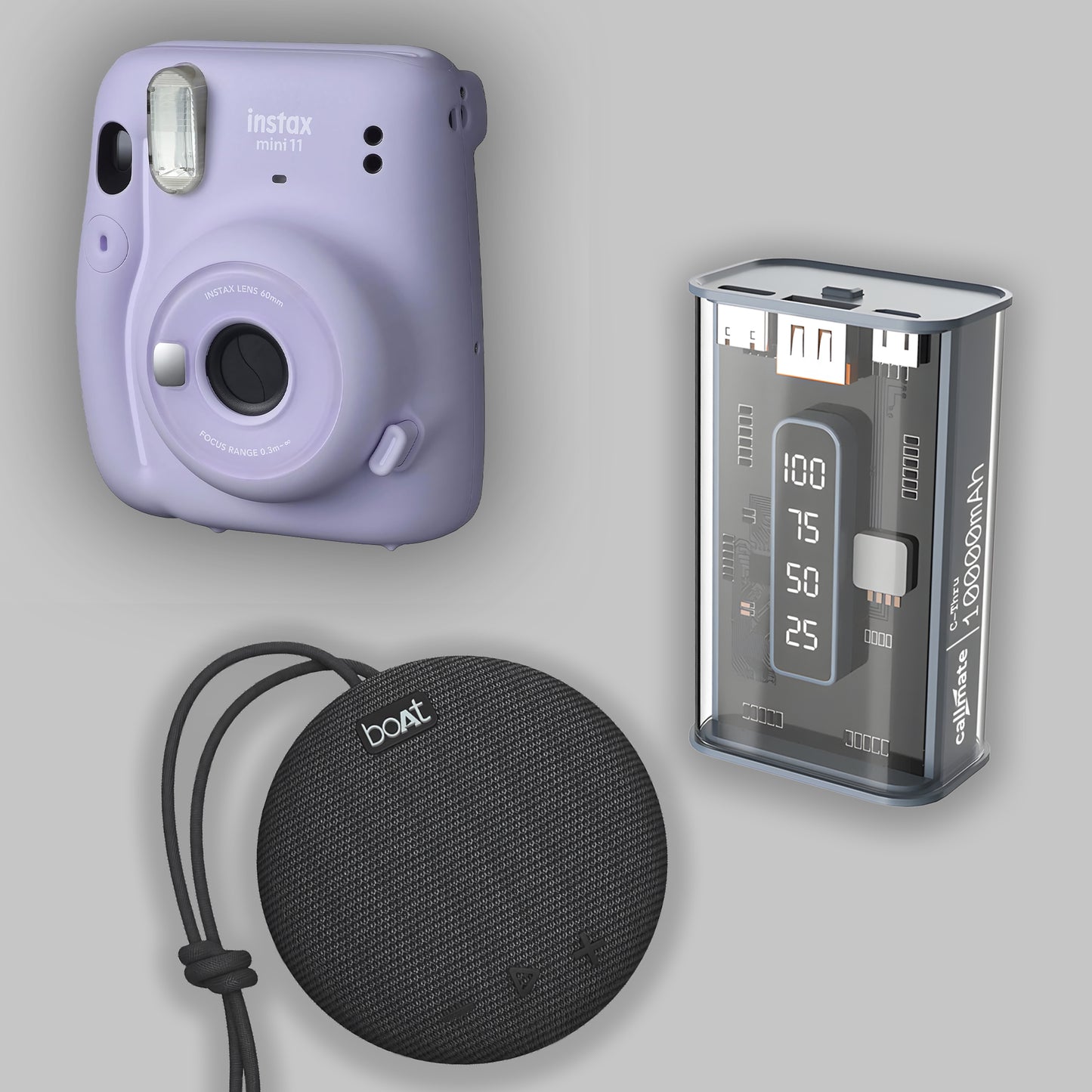 Boat Speaker + Instax Camera + Power Bank